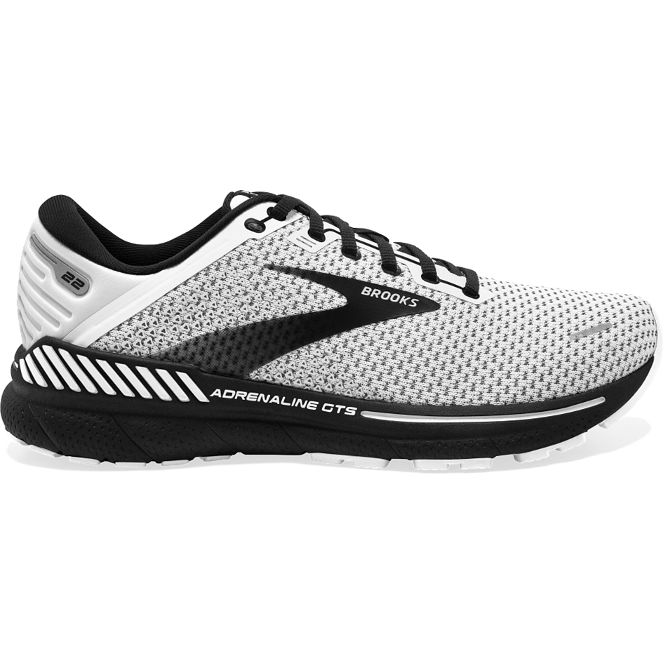 Women's Brooks Adrenaline GTS 22, White/Grey/Black, 9 B Medium