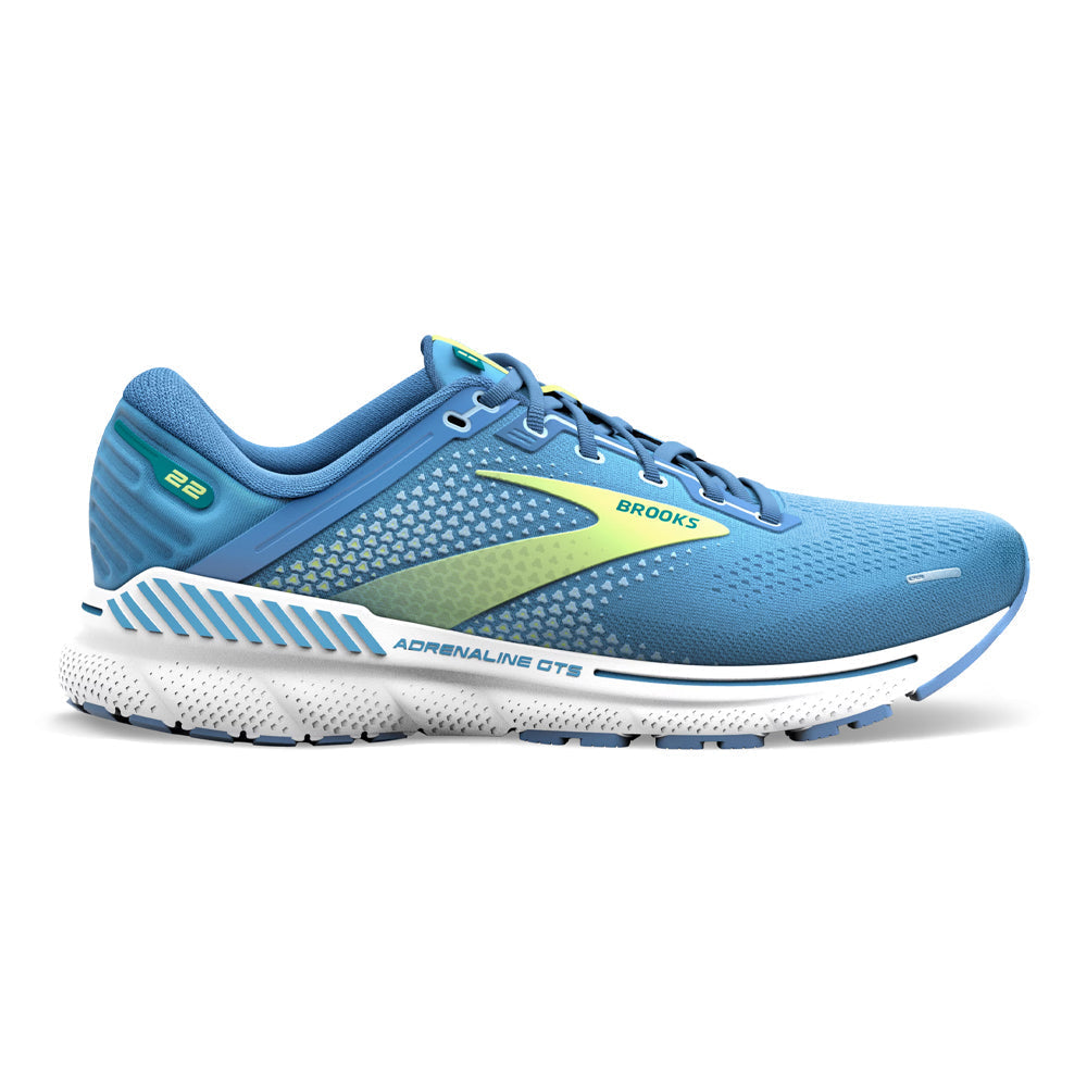 Women's Brooks Adrenaline GTS 22, Silver Lake Blue/Green/White, 8.5 B Medium