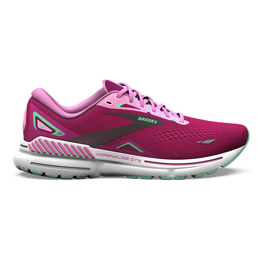 Women's Brooks Adrenaline GTS 23, Pink/Festival Fuchsia/Black, 9 B Medium