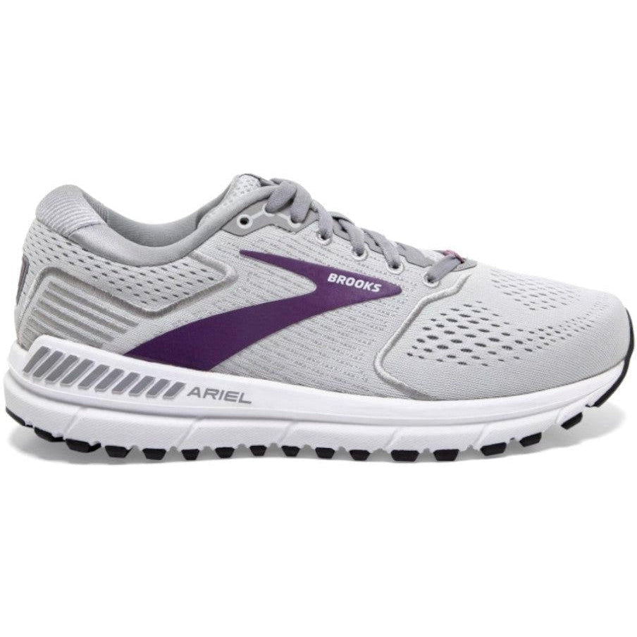 Women's Brooks Ariel '20, Oyster/Alloy/Grape, 9.5 B Medium