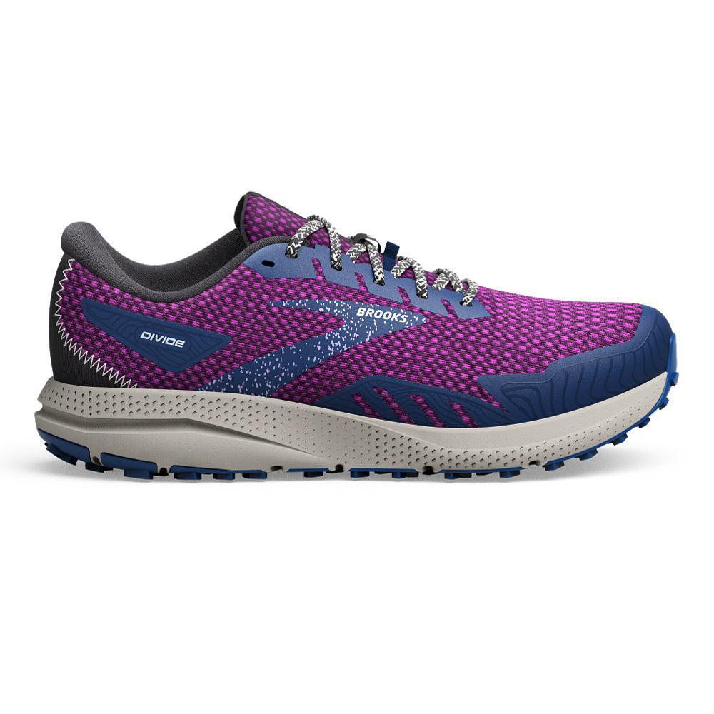 Women's Brooks Divide 4, Purple/Navy/Oyster, 10 B Medium