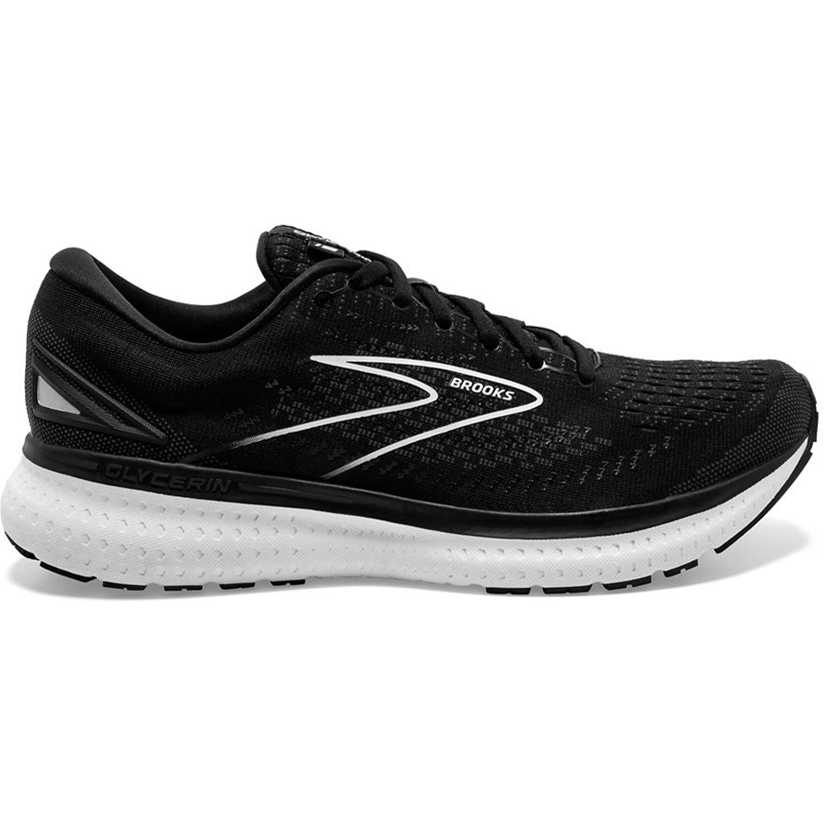 Women's Brooks Glycerin 19, Black/White, 10.5 D Wide
