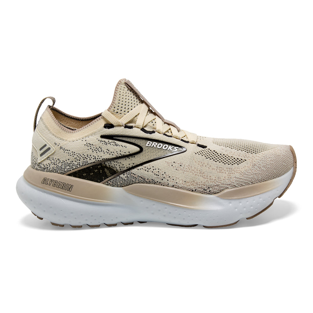 Women's Brooks Glycerin StealthFit 21, Coconut/Chateau Grey/Black, 8.5 B Medium