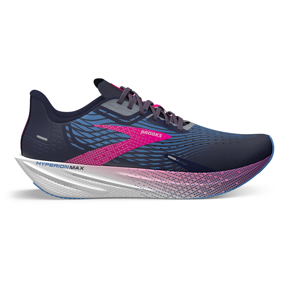 Women's Brooks Hyperion Max, Peacoat/Marina Blue/Pink Glo, 8 B Medium