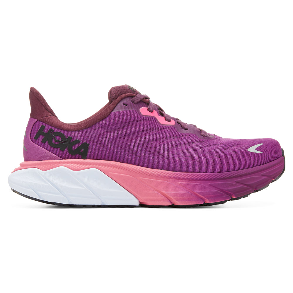 Women's Hoka One One Arahi 6, Grape Wine/Beautyberry, 6.5 B Medium