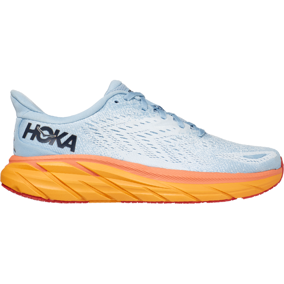 Women's Hoka One One Clifton 8, Summer Song/Ice Flow, 6.5 D Wide