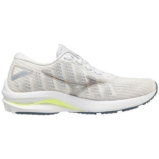 Women's Mizuno Wave Rider 25 Waveknit, Nimbus Cloud/White, 8 B Medium