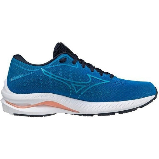 Women's Mizuno Wave Rider 25, Imperial Blue/Vivid Blue, 7.5 B Medium