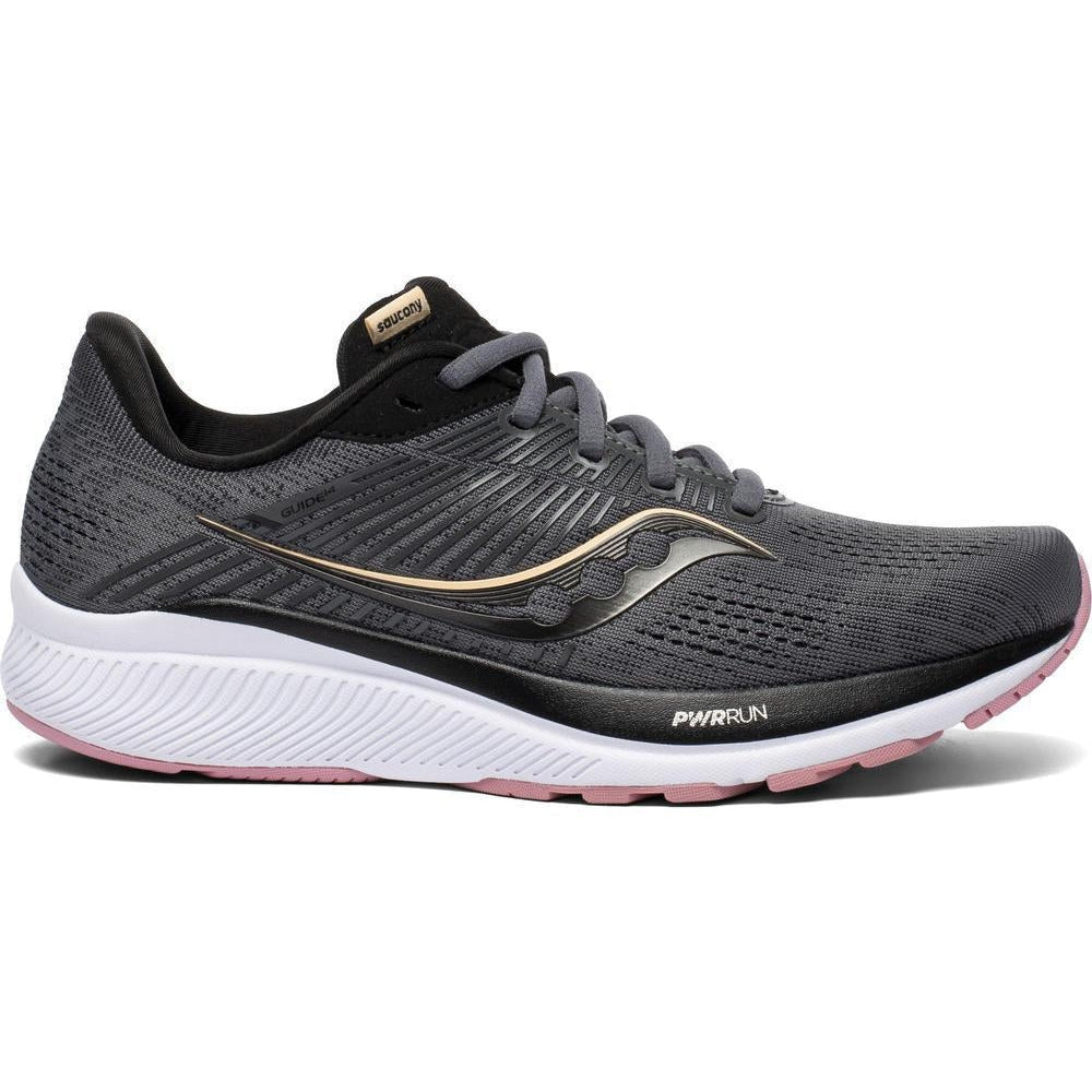 Women's Saucony Guide 14, Charcoal/Rose, 10 D Wide