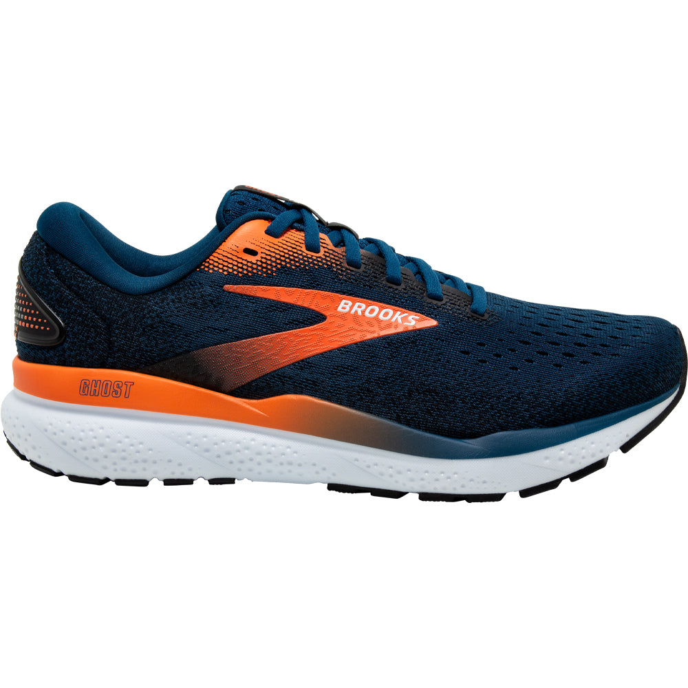 Men's Brooks Ghost 16, Blue Opal/Black/Nasturtium, 11.5 D Medium