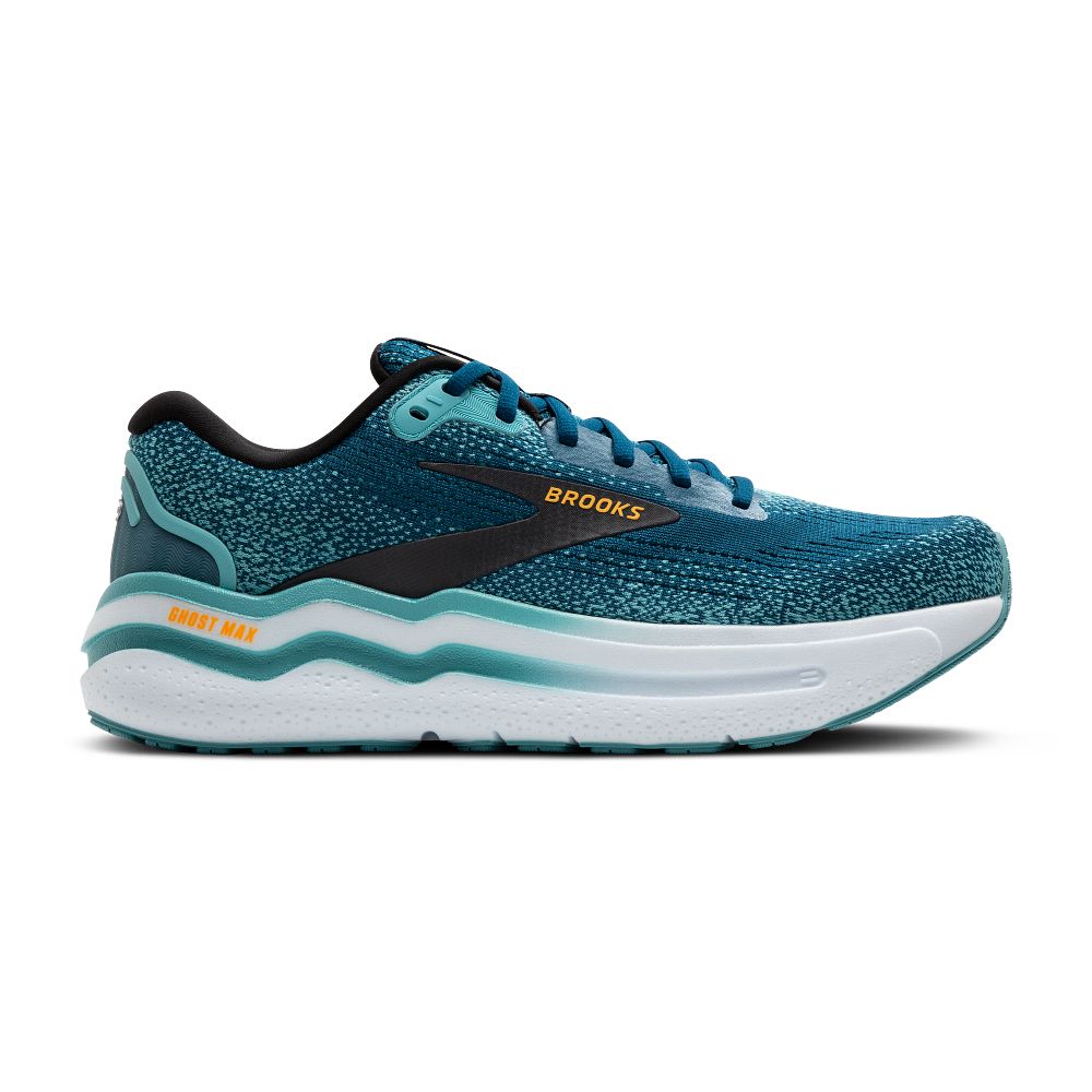 Men's Brooks Ghost Max 2, Moroccan Blue/Aqua/Orange Pop, 11 D Medium