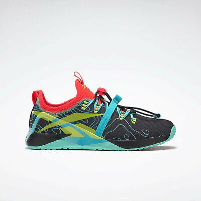 Men's Reebok Nano X1 Froning, Core Black/Neon Cherry/Acid Yellow, 11 D Medium