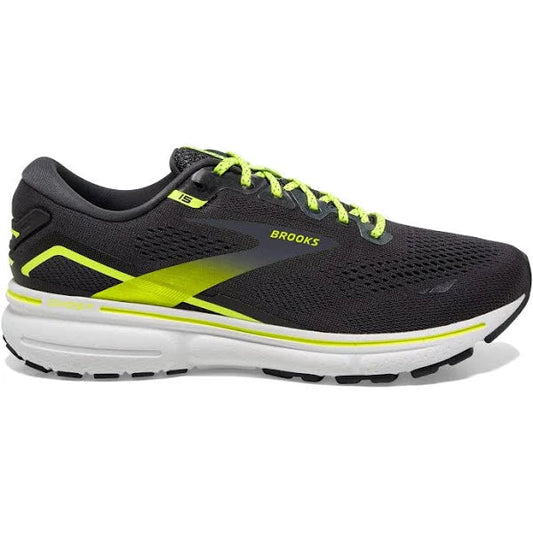 Women's Brooks Ghost 15, Ebony/White/Nightlife, 6.5 B Medium