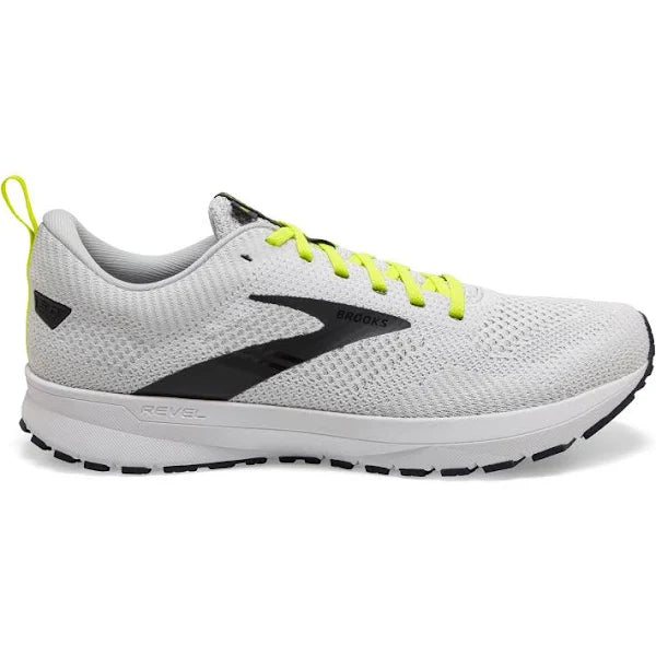 Men's Brooks Revel 5, White/Oyster/India Ink, 12.5 D Medium