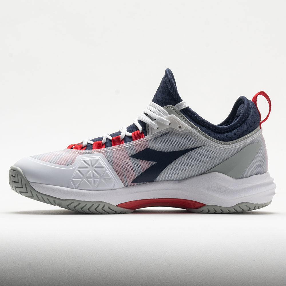Diadora Blushield Fly 4+ Men's White/Blue Corsair/Fiery Red
