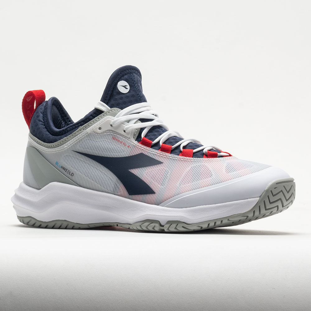 Diadora Blushield Fly 4+ Men's White/Blue Corsair/Fiery Red