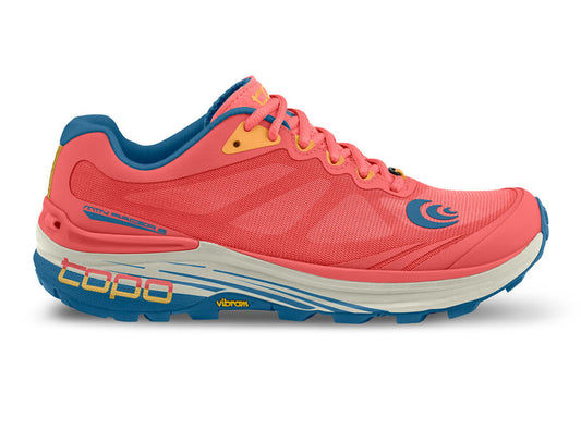 Women's Topo Athletic MTN Racer 2, Pink/Blue, 6.5 B Medium