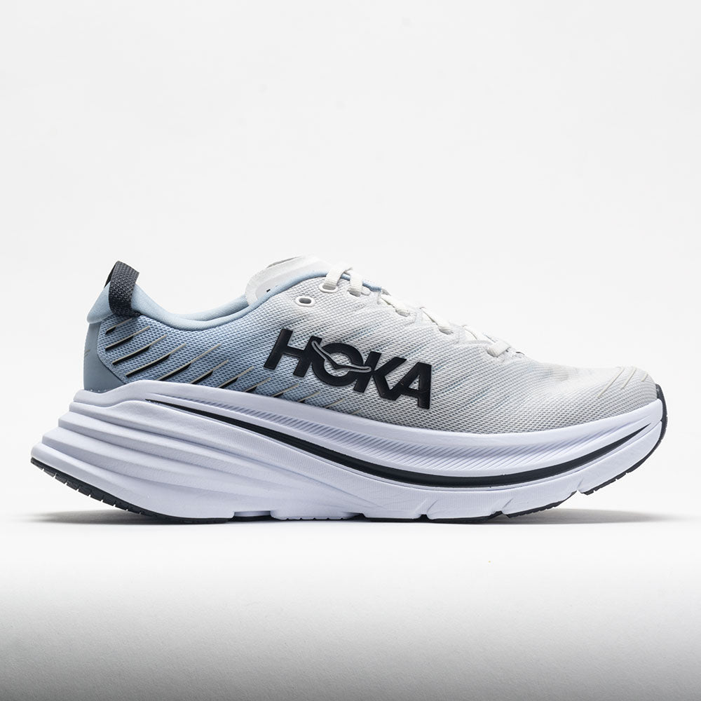 Men's Hoka One One Bondi X, Blanc de Blanc/Blue Fog, 8.5 D Medium