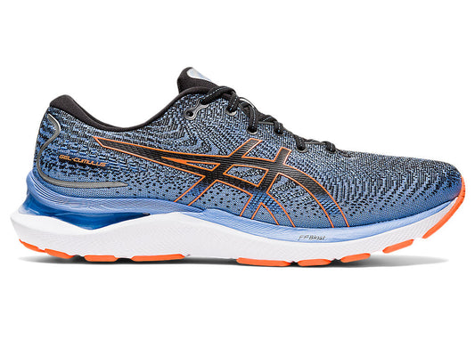 Men's Asics Gel-Cumulus 24, Black/Shocking Orange, 7.5 2E Wide