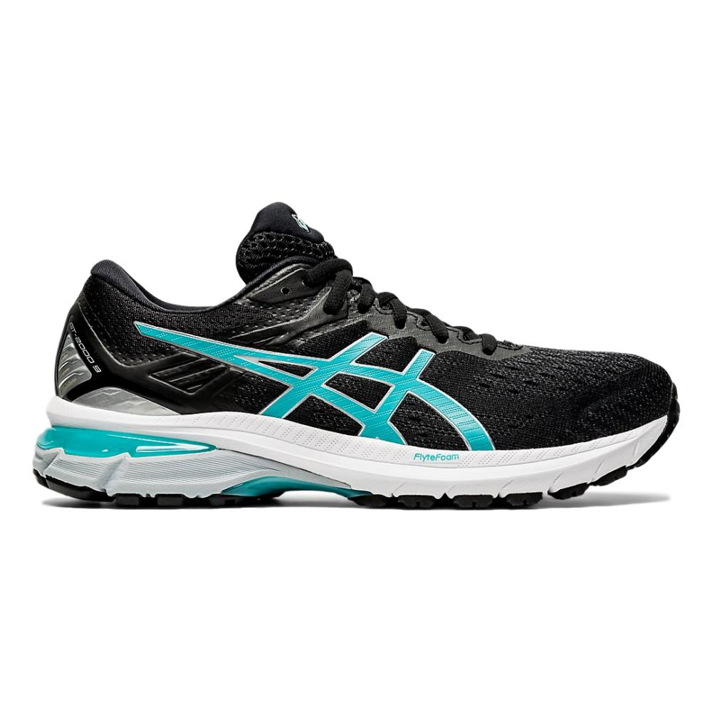 Women's Asics GT-2000 9, Black/Techno Cyan, 7.5 D Wide