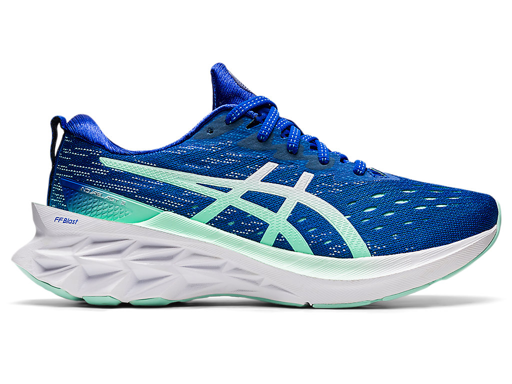 Women's Asics Novablast 2, Lapis Lazuli Blue/White, 8 B Medium