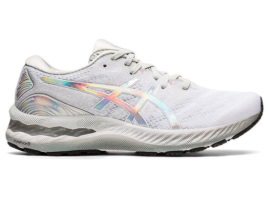 Women's Asics Gel-Nimbus 23, Glacier Grey/White, 10 B Medium