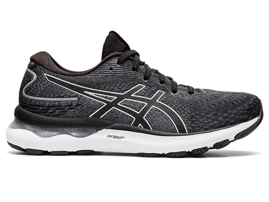 Women's Asics Gel-Nimbus 24, Black/Pure Silver, 7.5 D Wide
