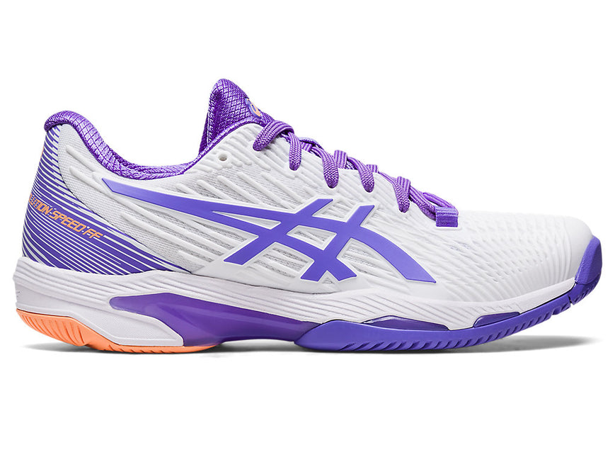 Women's Asics Solution Speed FlyteFoam 2, White/Amethyst, 9.5 B Medium