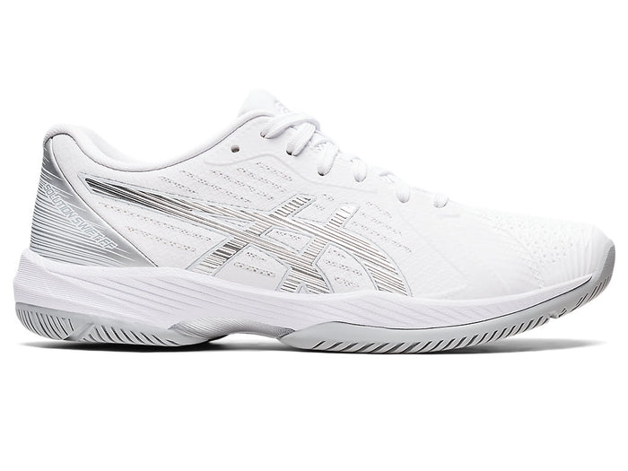 Women's Asics Solution Swift FlyteFoam, White/Pure Silver, 9.5 B Medium