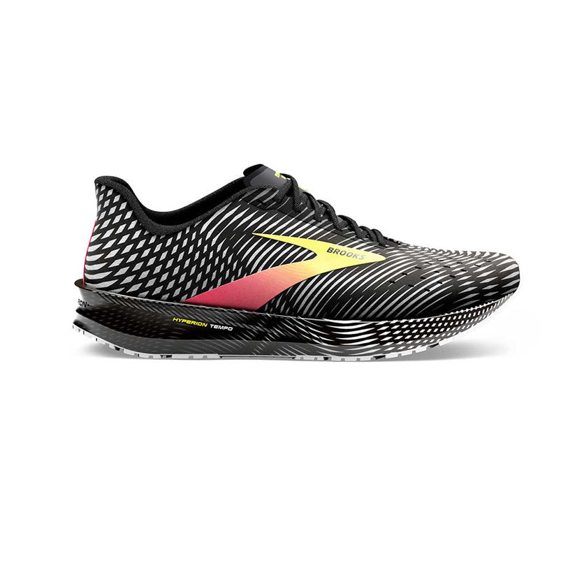 Men's Brooks Hyperion Tempo, Black/Pink/Yellow, 13 D Medium