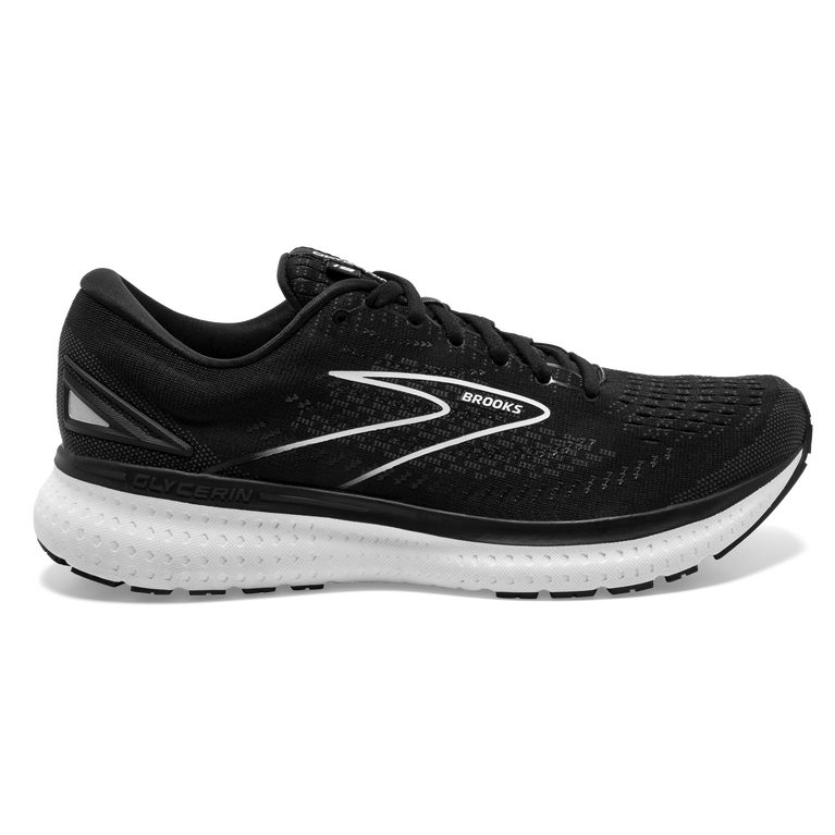 Men's Brooks Glycerin 19, Black/White, 15 D Medium