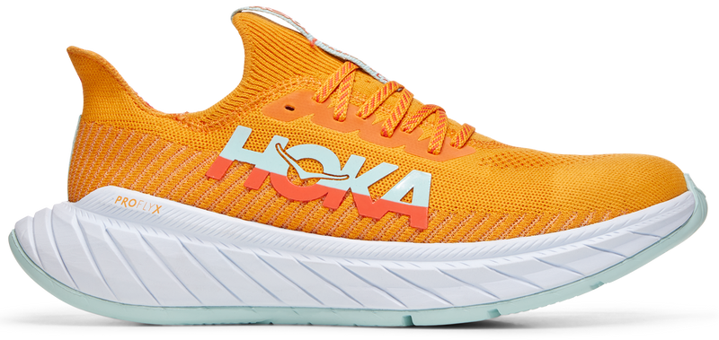 Men's Hoka One One Carbon X 3, Radiant Yellow/Camellia, 12 D Medium