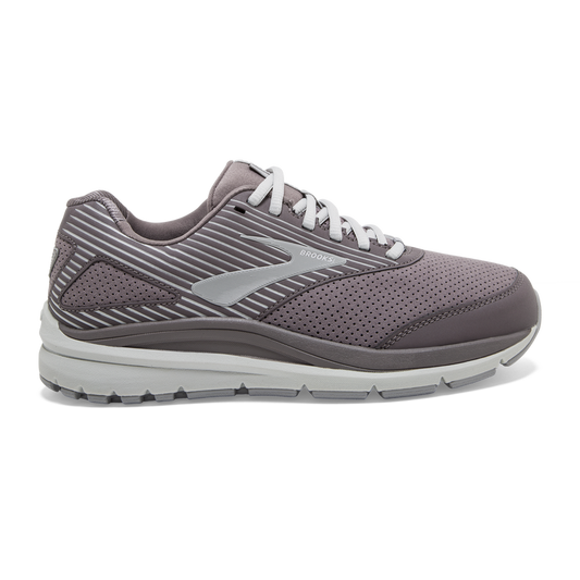 Women's Brooks Addiction Walker Suede, Shark/Alloy/Oyster, 7.5 2E Extra Wide