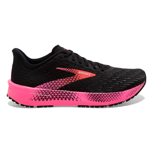 Women's Brooks Hyperion Tempo, Black/Pink/Coral, 10 B Medium