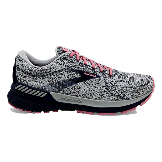 Women's Brooks Adrenaline GTS 21, White/Peacoat/Coral, 9.5 B Medium