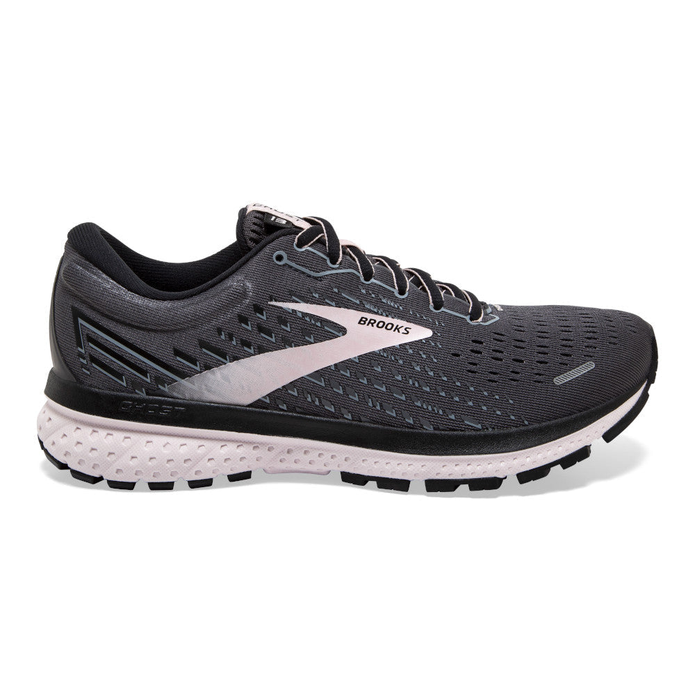 Women's Brooks Ghost 13, Black/Hushed Violet, 8 D Wide