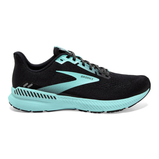 Women's Brooks Launch GTS 8, Black/Ebony/Blue Tint, 7.5 B Medium