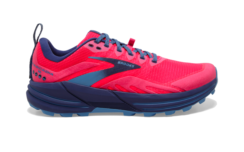 Women's Brooks Cascadia 16, Pink/Flambe/Cobalt, 6 B Medium