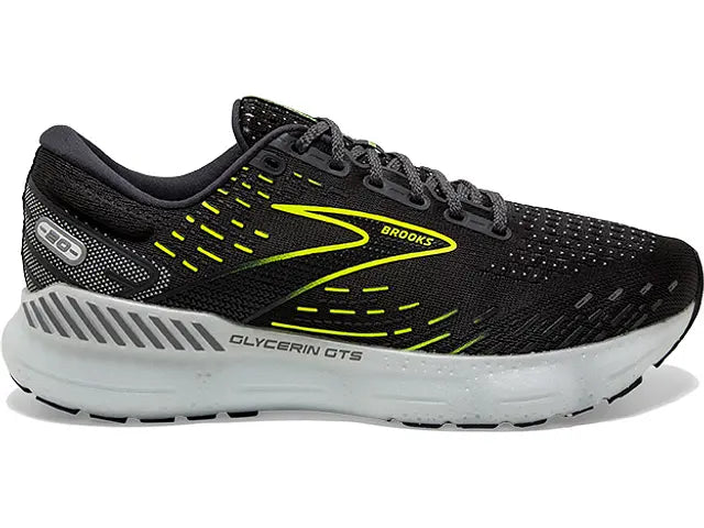 Women's Brooks Glycerin GTS 20, Ebony/White/Nightlife, 6.5 B Medium