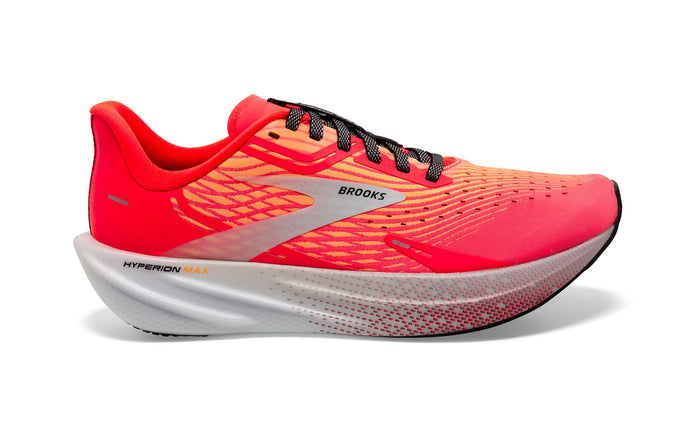 Women's Brooks Hyperion Max, Fiery Coral/Orange Pop/Blue, 9 B Medium