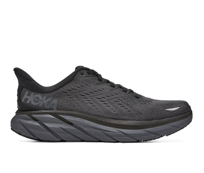 Men's Hoka One One Clifton 8, Black/Black, 12.5 D Medium
