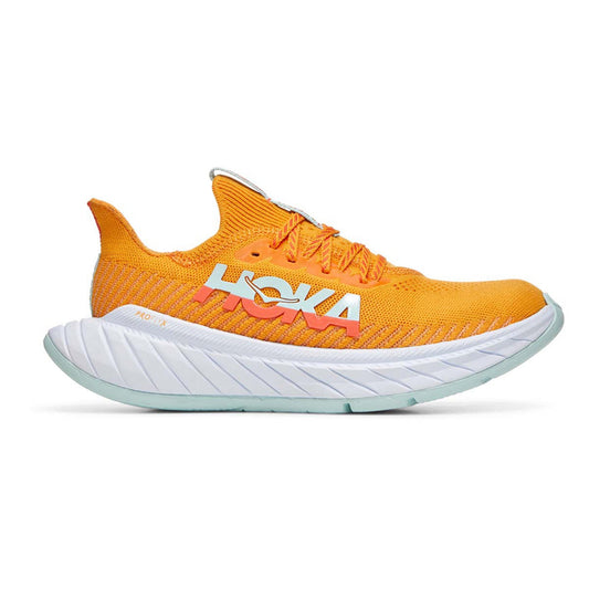 Women's Hoka One One Carbon X 3, Radiant Yellow/Camellia, 7 B Medium