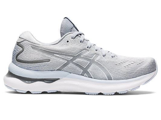 Women's Asics Gel-Nimbus 24, Piedmont Grey/White, 8 B Medium