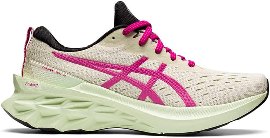 Women's Asics Novablast 2, Birch/Pink Rave, 9.5 B Medium