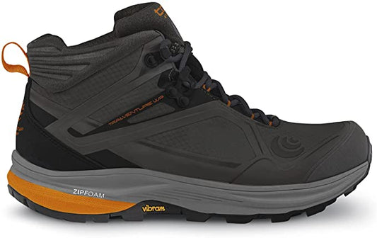 Men's Topo Athletic Trailventure WP, Black/Orange, 9 D Medium