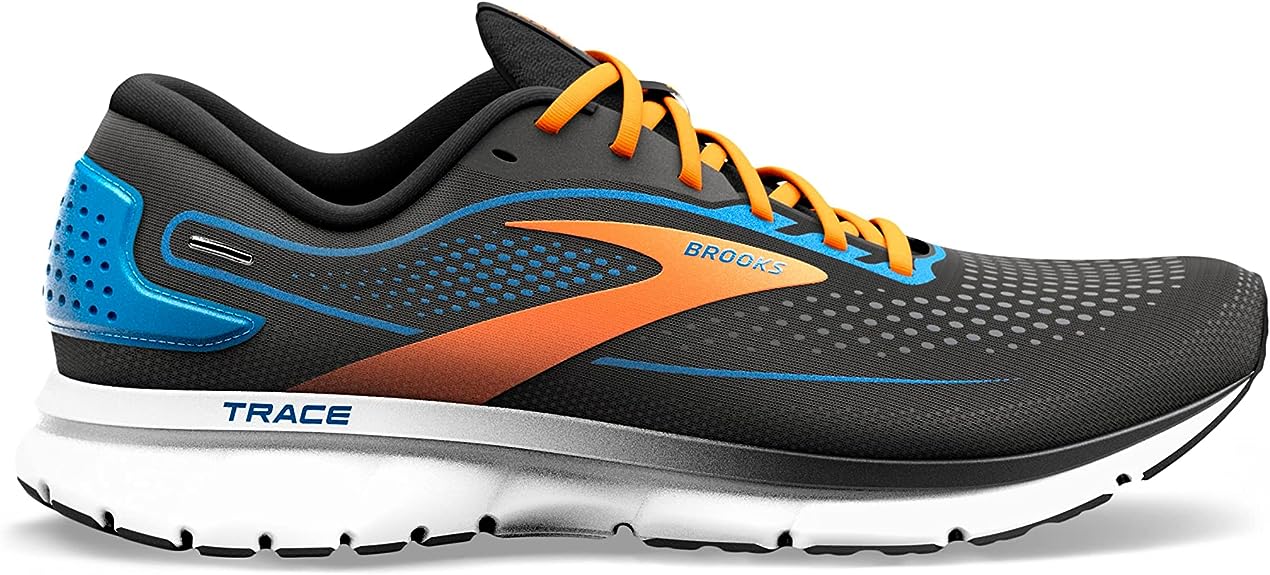 Men's Brooks Trace 2, Black/Classic Blue/Orange, 9 D Medium