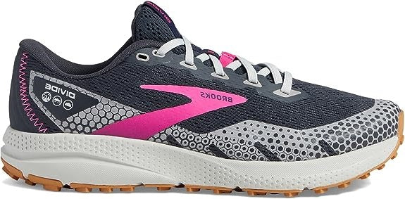 Women's Brooks Divide 3, Ebony/Grey/Pink, 10 B Medium