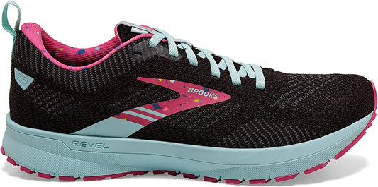 Women's Brooks Revel 5, Black/Beetroot/Plume, 10 B Medium
