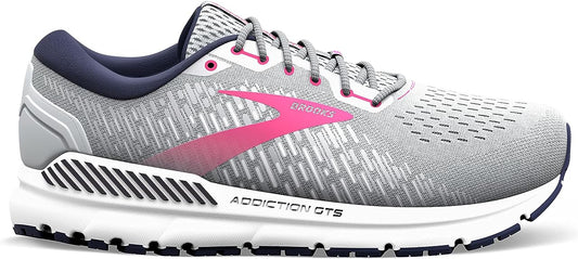 Women's Brooks Addiction GTS 15, Oyster/Peacoat/Lilac Rose, 9 D Wide