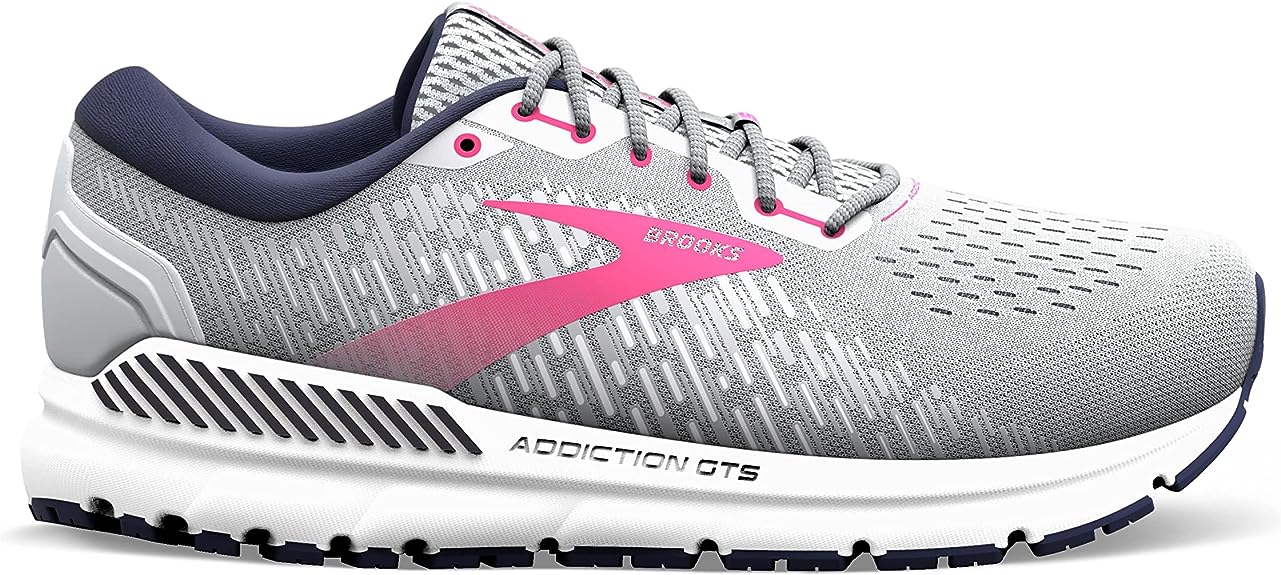 Women's Brooks Addiction GTS 15, Oyster/Peacoat/Lilac Rose, 8 B Medium